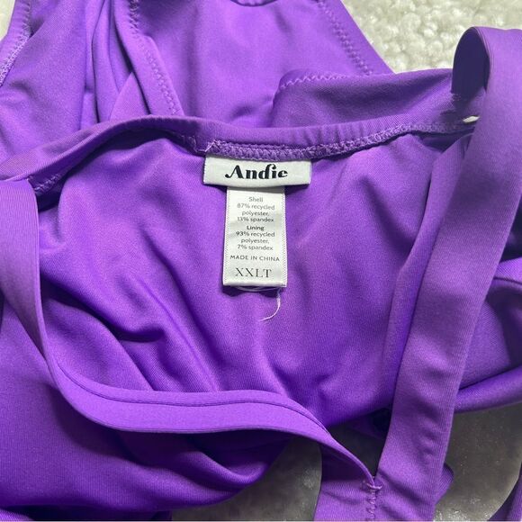 Andie Marina One Piece Swimsuit Violet Purple FLAWS - Picture 5 of 9